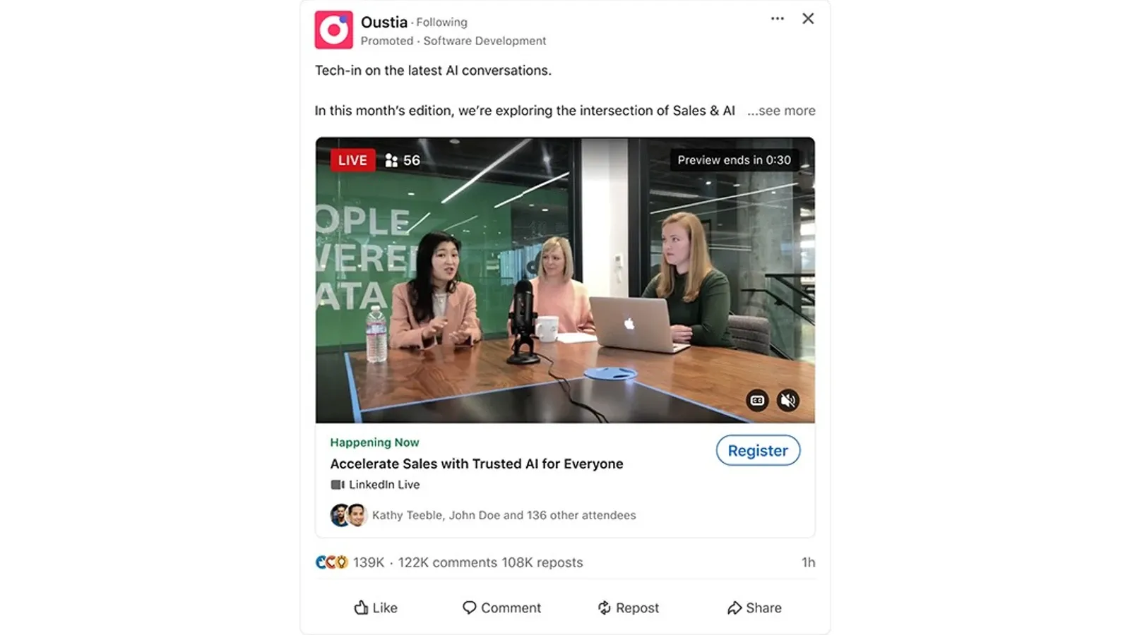 LinkedIn Live Event Ads