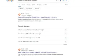 Filtering out reddit results in Google