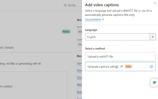 Add video captions with AI