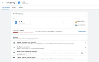 Google Tag Diagnostics tool