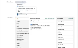 title reports for Prime Video and Freevee