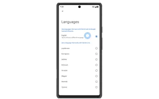 Available languages in Gemini Live