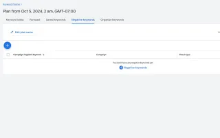 Google Ads introduces Negative Keywords in Keyword Planner