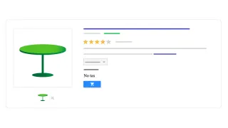 A product display showing how tax information will appear in Google Shopping listings after July 2025 policy changes.