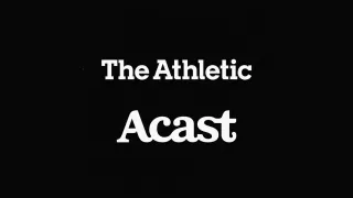 Acast and The Athletic logos on black background, signaling their new exclusive global podcast partnership.