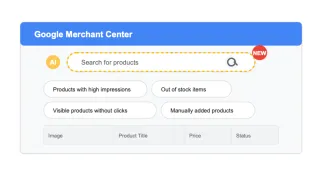 Google Merchant Center's new AI search feature simplifies finding products with natural language queries.