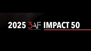The 2025 3AF Impact 50 logo showcases top brands recognized for excellence in Asian American marketing.