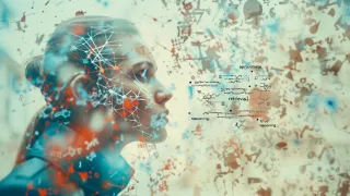 AI head with neural networks showing difference between approximate retrieval and true reasoning capabilities