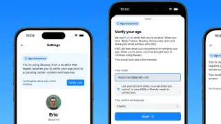 Bluesky's age verification interface shows KWS integration for UK Online Safety Act compliance