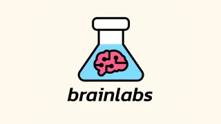 Brainlabs logo featuring brain in flask symbolizing AI search optimization research and strategy