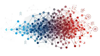 AI network visualization showing transformer models struggling with complex graph search tasks as connections break down