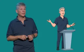 Danny Sullivan presents Google search insights at WordCamp US 2025 before transitioning from liaison role