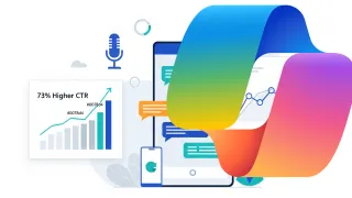 Microsoft Copilot AI advertising performance showing 73% higher CTR with conversational interface