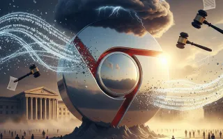 Chrome logo cracking under legal pressure as court ruling reshapes digital advertising monopoly landscape.