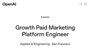 OpenAI job listing for Growth Paid Marketing Platform Engineer in San Francisco, September 2025.