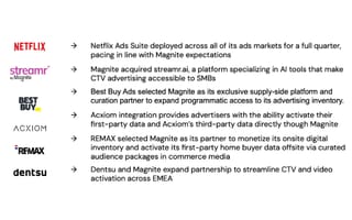 Netflix Ads Suite deployed globally, Magnite acquires streamr.ai, Best Buy partnership announced