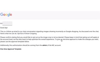 Google Shopping smart cropping distorts product images without opt-out option