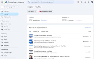 Social channels in Search Console