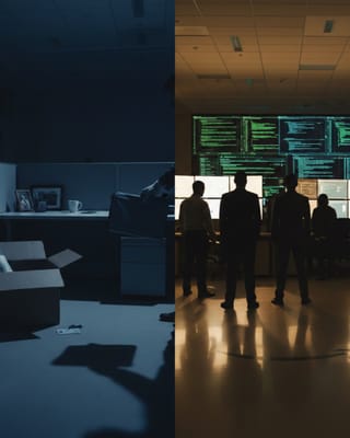 Amazon corporate layoffs contrast empty desks with active tech workers amid H-1B visa controversy