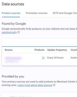 Google Merchant Center showing "Every 24 hours" update frequency claim contradicted by nine-day delays.
