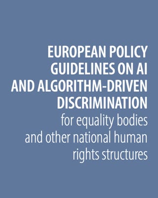 Council of Europe guidebook on combating AI discrimination for equality bodies and human rights regulators