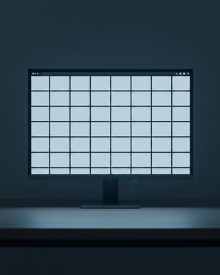 A browser displaying a blank grid of empty ad slots — a parked domain with no content, only ads.