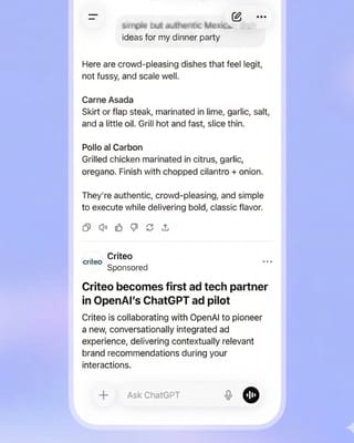Criteo becomes first ad tech partner in OpenAI's ChatGPT ad pilot