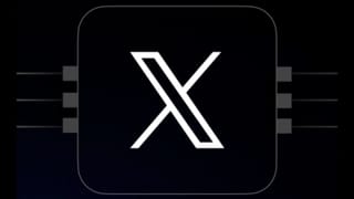 X logo on a dark chip-style frame with circuit lines, representing Grok AI powering brand safety.
