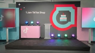 TikTok Shop Germany first anniversary event stage in Munich, March 2026.