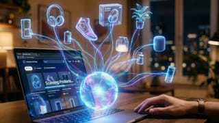 AI browser assistant scanning and surfacing products for a user shopping online at home.