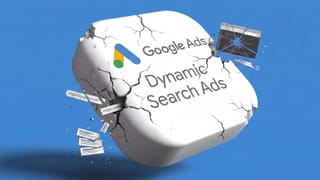 Cracked Google Ads Dynamic Search Ads block with URLs and code fragments escaping.