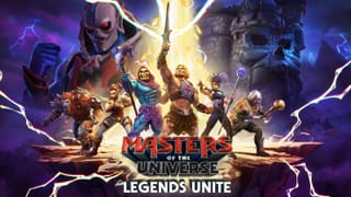Masters of the Universe: Legends Unite key art showing He-Man and allies facing Hordak on Luna.