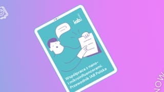 IAB Polska nano and microinfluencer guide cover displayed on a tablet screen