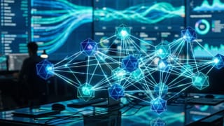 Agentic AI nodes connecting agency data and media activation in a programmatic operations center.