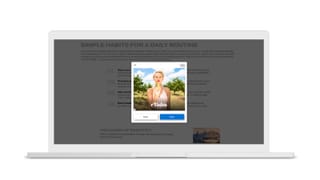 Vignette ad appearing over a publisher page on desktop, blocking content with a Close and Open button.Check character countCheck character count