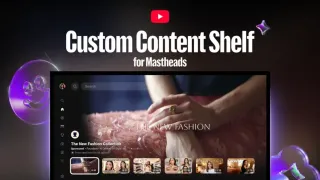 YouTube Custom Content Shelf for Mastheads displayed on a connected TV home screen