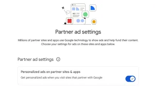 Google Partner Ad Settings: control personalized ads across millions of sites and apps.