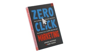 Zero Click Marketing book cover by Amanda Natividad and Rand Fishkin, Damn Gravity