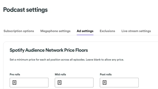 Price Floor Option for Megaphone publishers