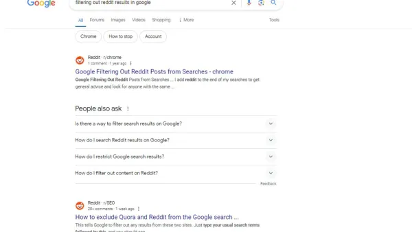 Filtering out reddit results in Google