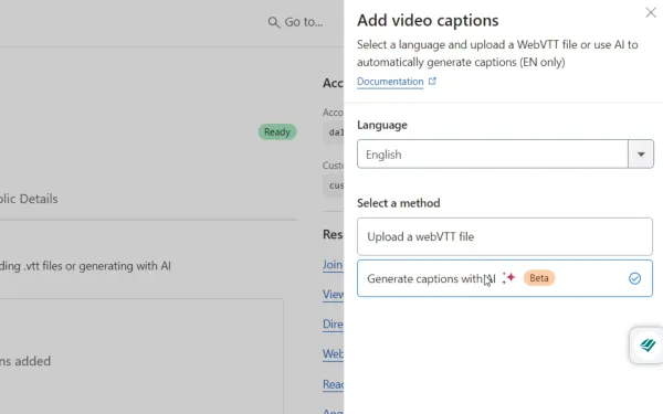 Add video captions with AI