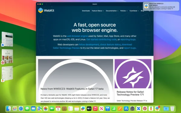 Web App experience on Mac