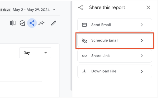 Schedule email report Google Analytics