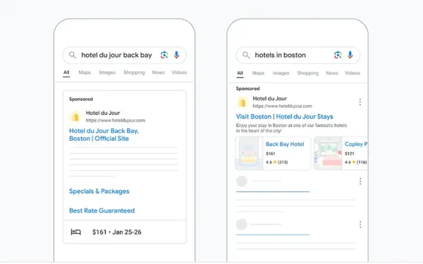 Rich hotel data shown in Travel Feeds in Search Ads