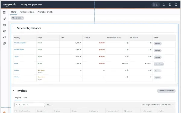 Amazon Ads Billing and Payments