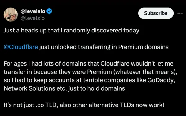 Cloudflare Premium Domains