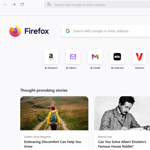 Firefox Thought-provoking stories in New Tab 