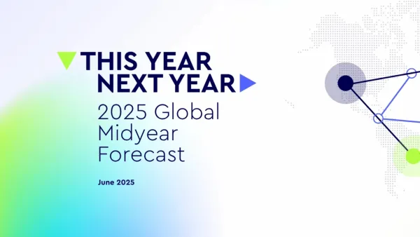 WPP Media's This Year Next Year 2025 Global Midyear Forecast report cover showing revised advertising projections