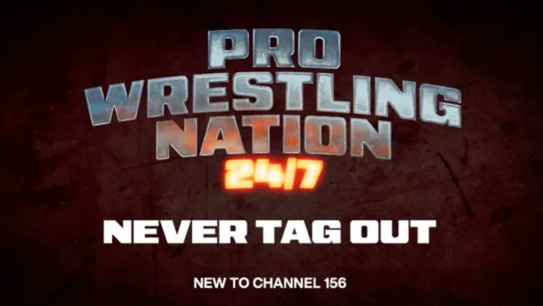 SiriusXM Pro Wrestling Nation 24/7 channel logo debuts on channel 156 starting July 1, 2025