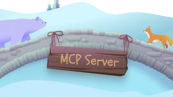 Microsoft Clarity MCP Server bridge illustration showing AI analytics integration for developers